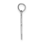 14K White Gold Polished Beveled Cross w/ Round tips Charm