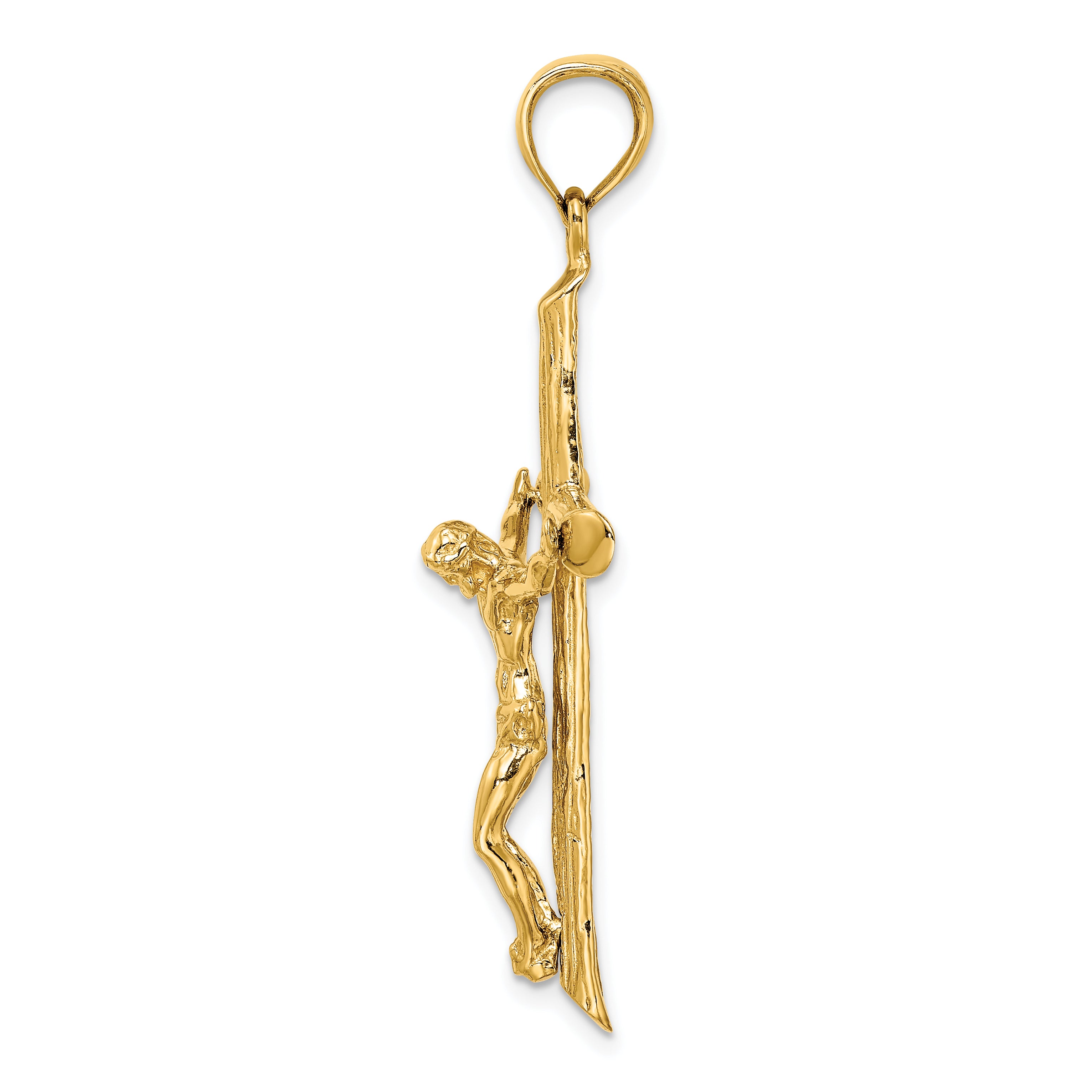 14K Textured Crucifix Charm Secondary image