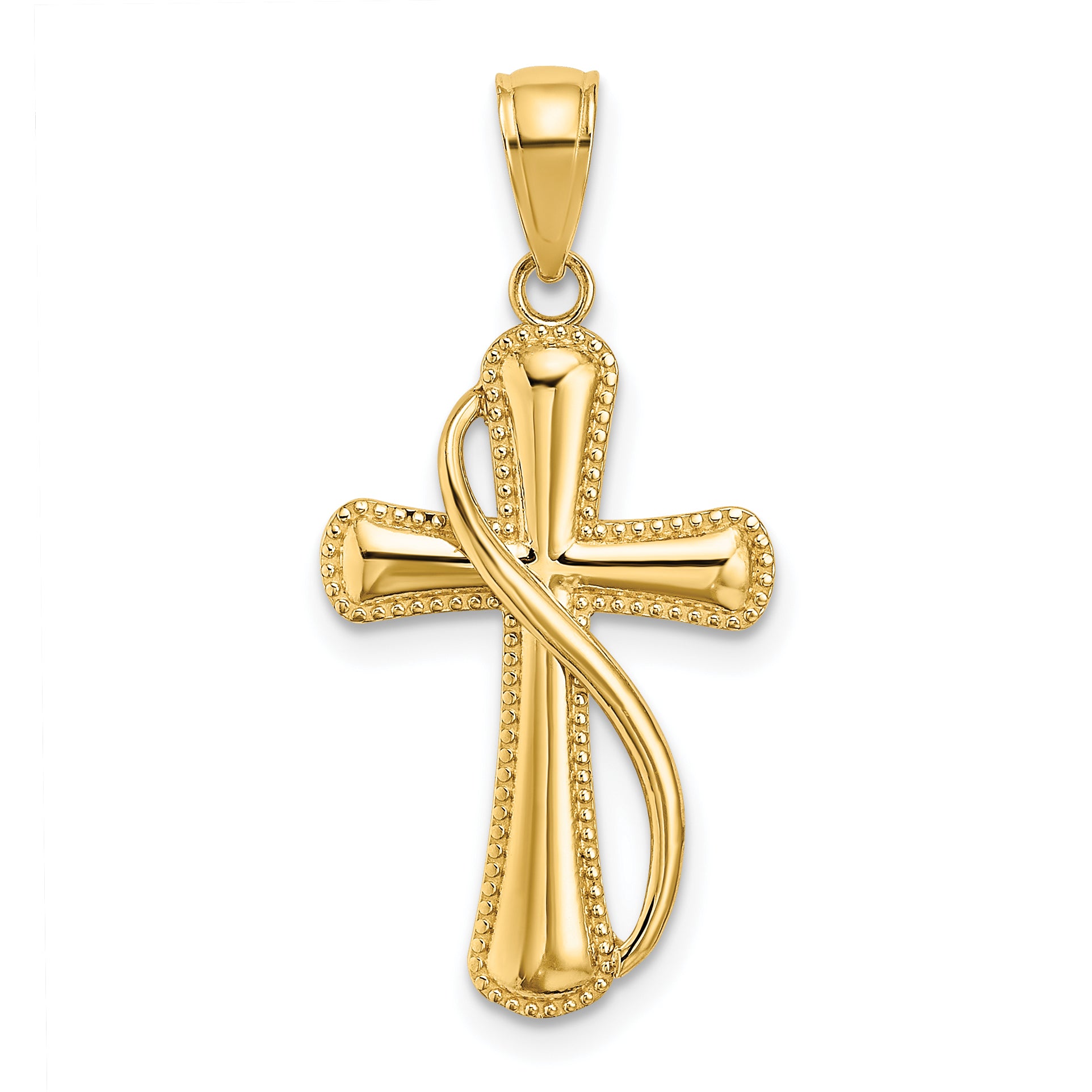 14K Cross With Drape Charm Main image