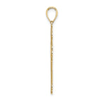 14K Textured and Beaded Edge Cross Charm