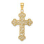 14K Textured and Beaded Edge Cross Charm
