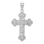 14K White Gold Textured and Beaded Edge Charm