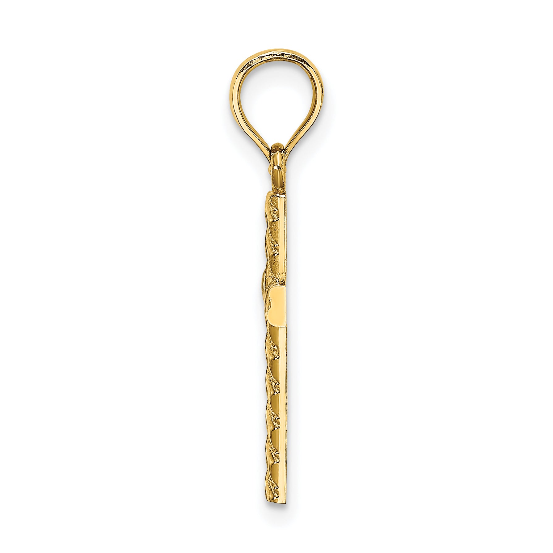 14K Beaded and Polished Cross Charm Secondary image