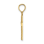 14K Beaded and Polished Cross Charm
