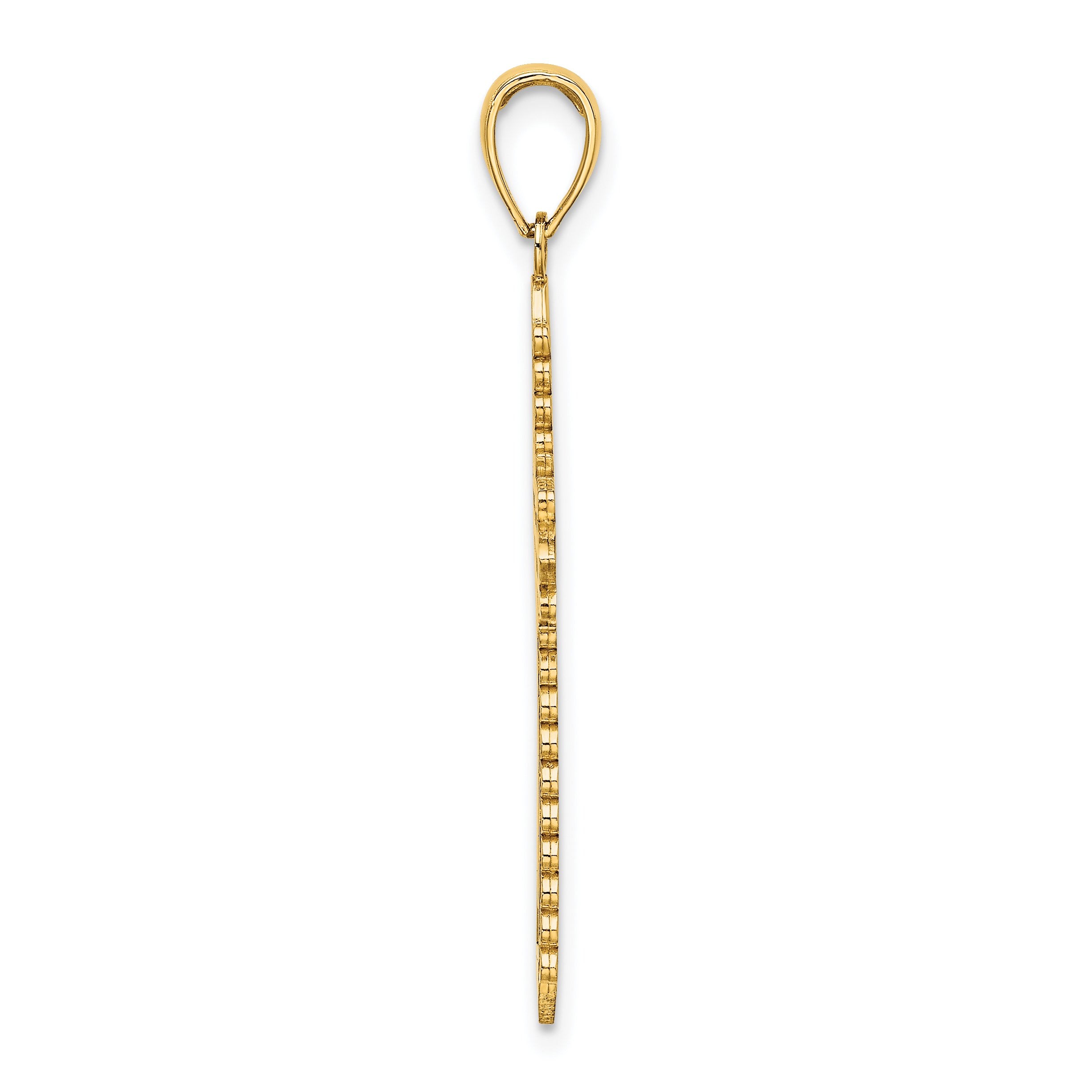 14K w/ Lace Border Cross Charm