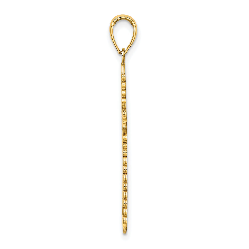 14K w/ Lace Border Cross Charm