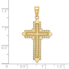 14K w/ Lace Border Cross Charm