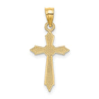 14K w/ Engraved Edges Cross Charm