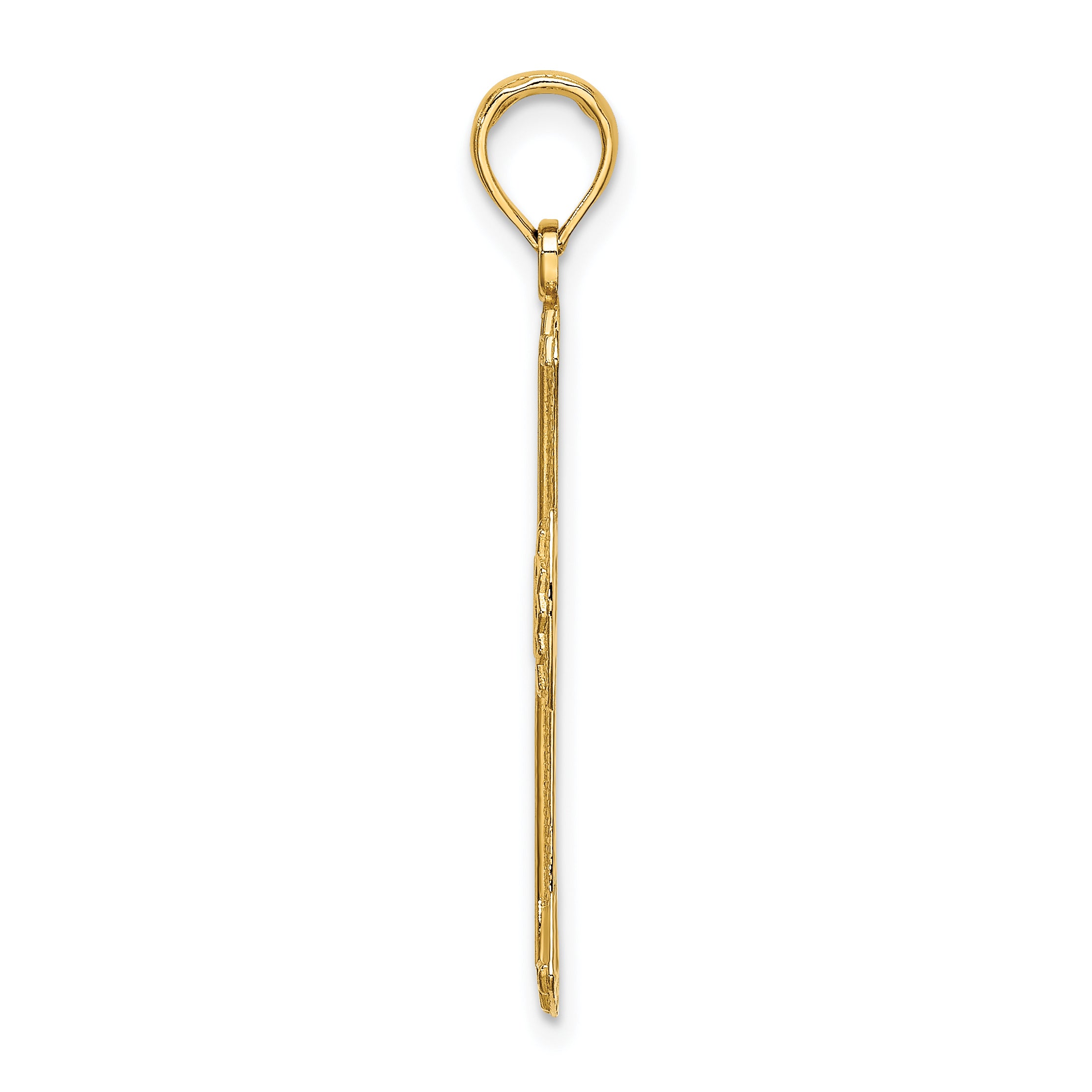 14K Textured and Cut-Out Cross Charm Secondary image