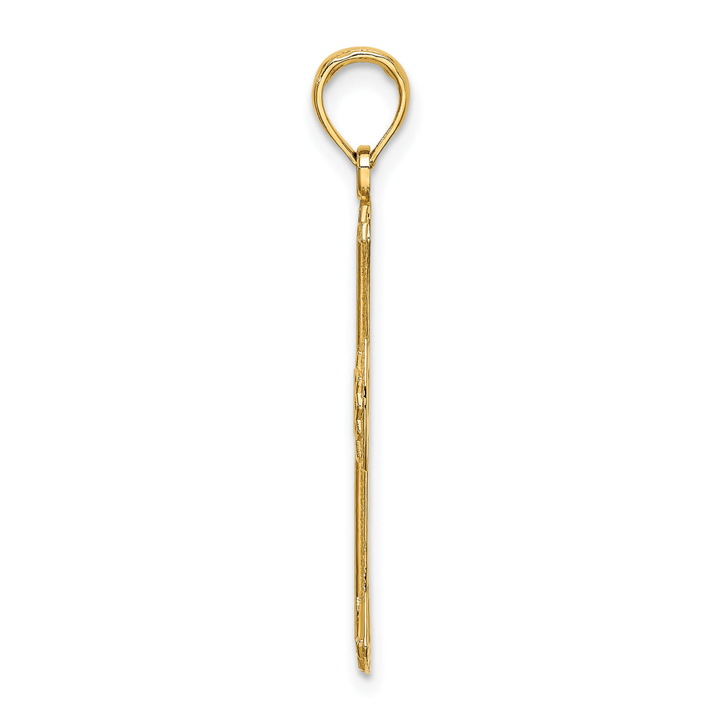 14K Textured and Cut-Out Cross Charm