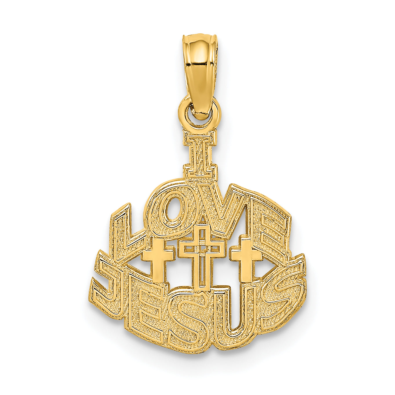14K I LOVE JESUS Cross Charm Main image