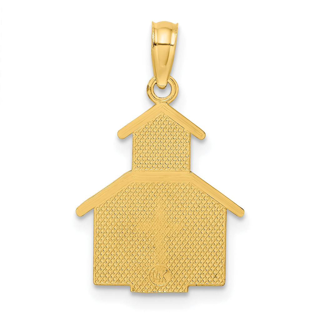 14K Church w/ Cross On Door Charm
