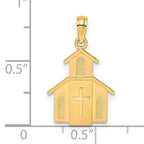 14K Church w/ Cross On Door Charm