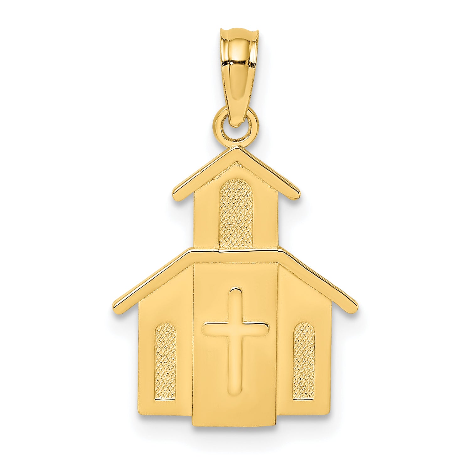14K Church w/ Cross On Door Charm Main image