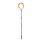 14K Cross w/ Heart Center Charm