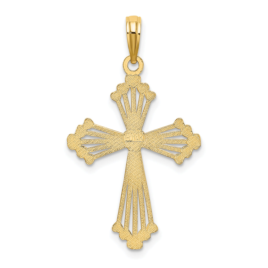 14K Cross w/ Heart Center Charm