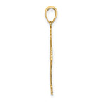 14K D/C and Cut-Out Stripes W/ Heart In Center Cross Charm