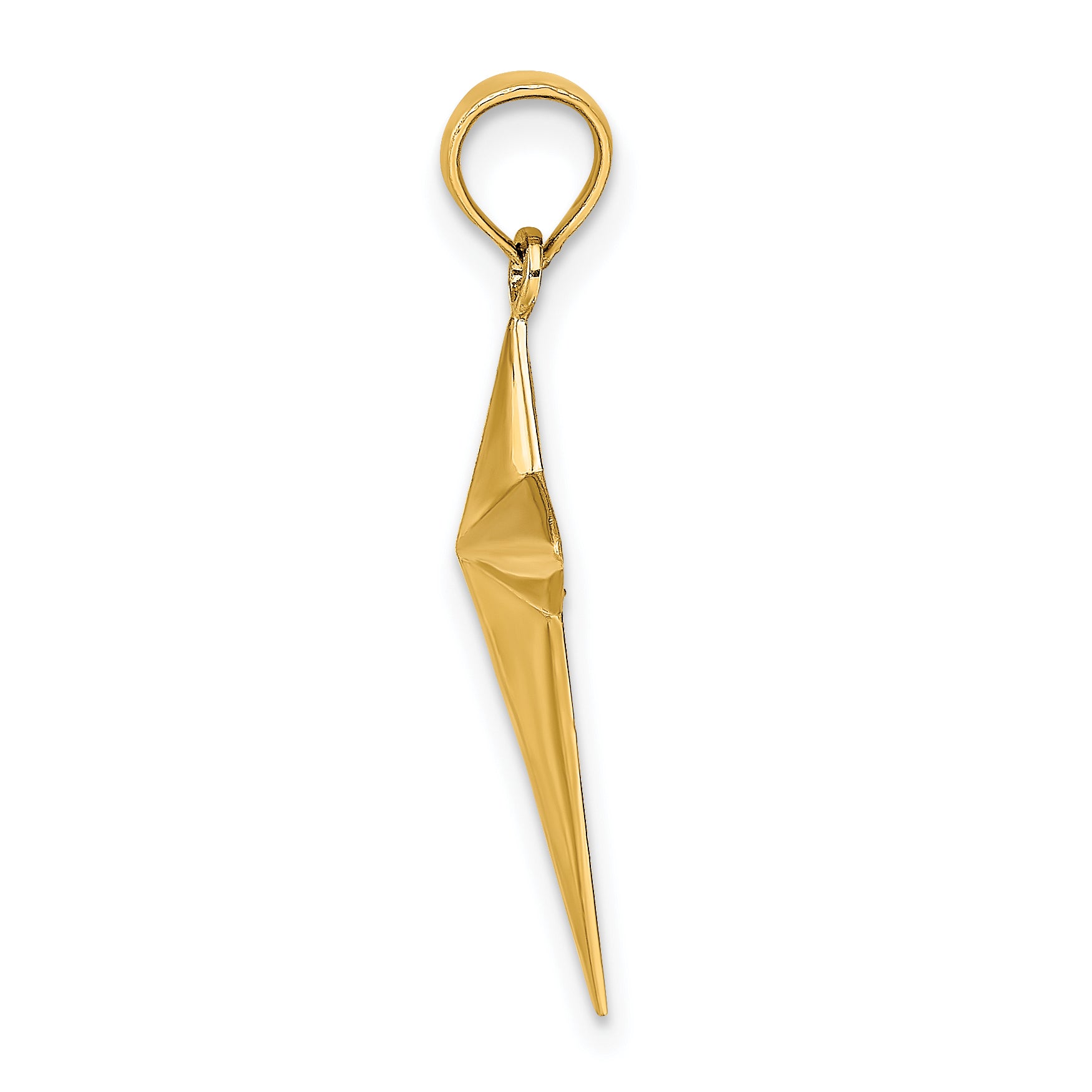 14K 2-D Polished Triangle Tipped Cross Charm Secondary image