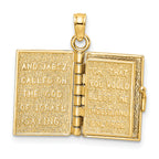 14K 3-D w/ Moveable Pages Prayer Of Jabez Book Charm