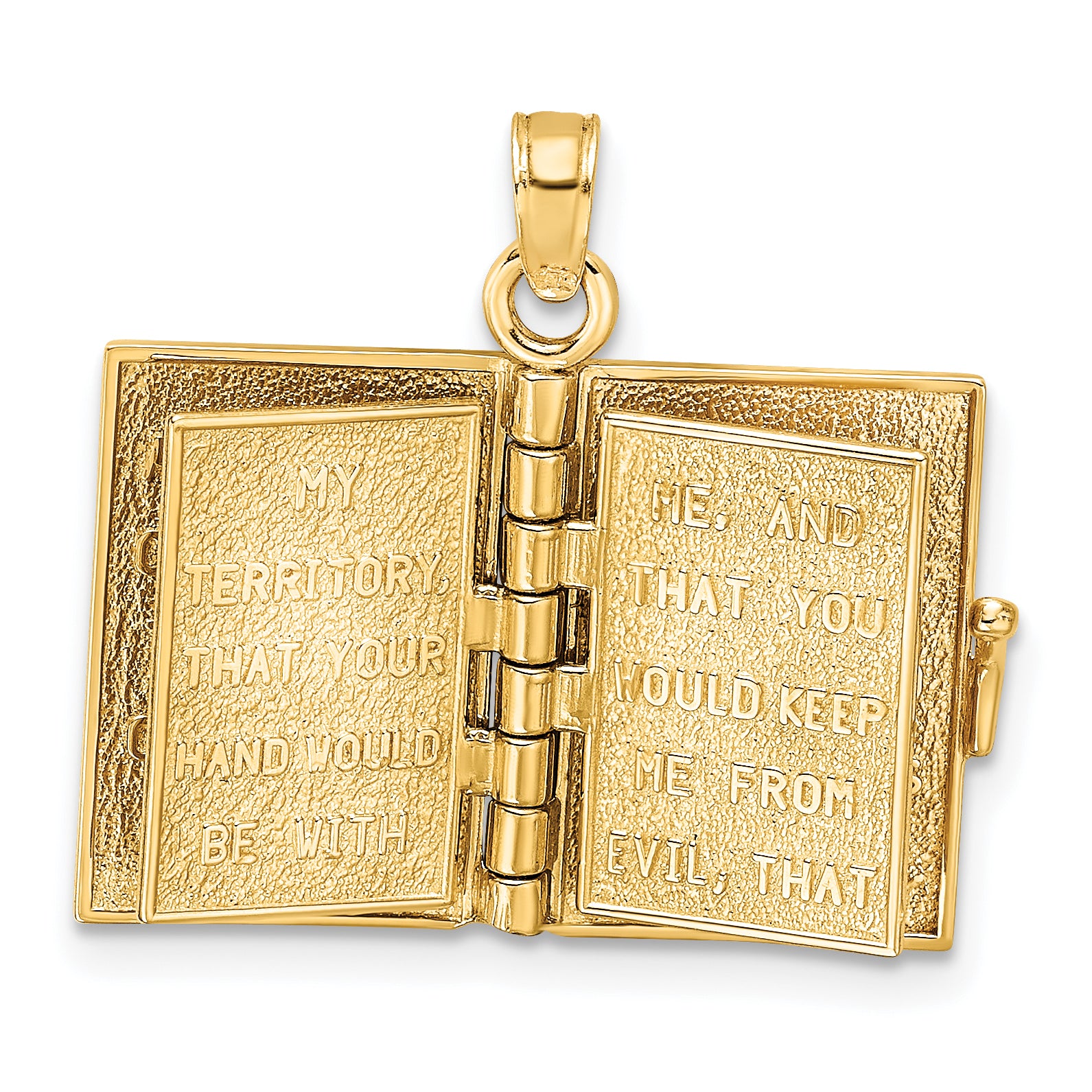 14K 3-D w/ Moveable Pages Prayer Of Jabez Book Charm