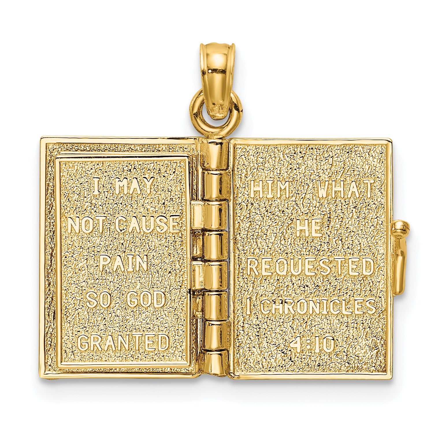 14K 3-D w/ Moveable Pages Prayer Of Jabez Book Charm
