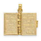 14K 3-D w/ Moveable Pages Prayer Of Jabez Book Charm