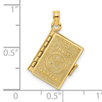 14K 3-D w/ Moveable Pages Prayer Of Jabez Book Charm