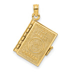 14K 3-D w/ Moveable Pages Prayer Of Jabez Book Charm