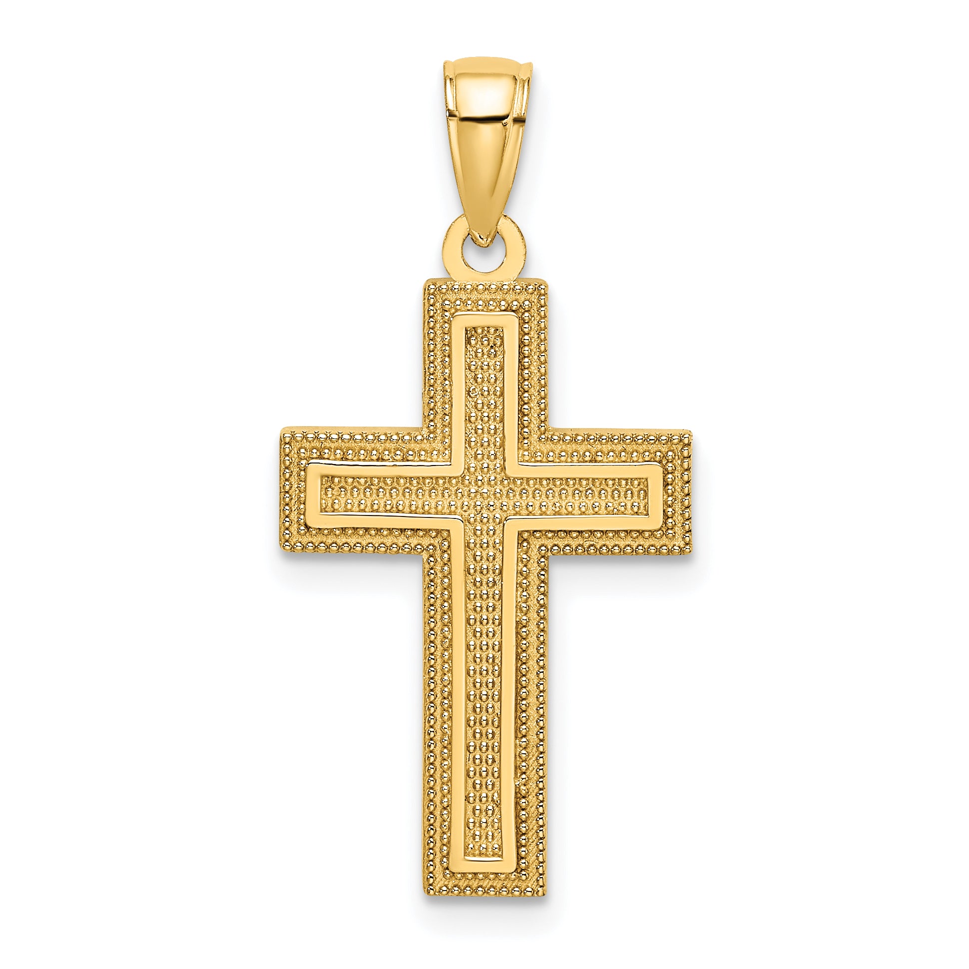 14K Block Cross Charm Main image