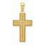 14K Block Cross Charm