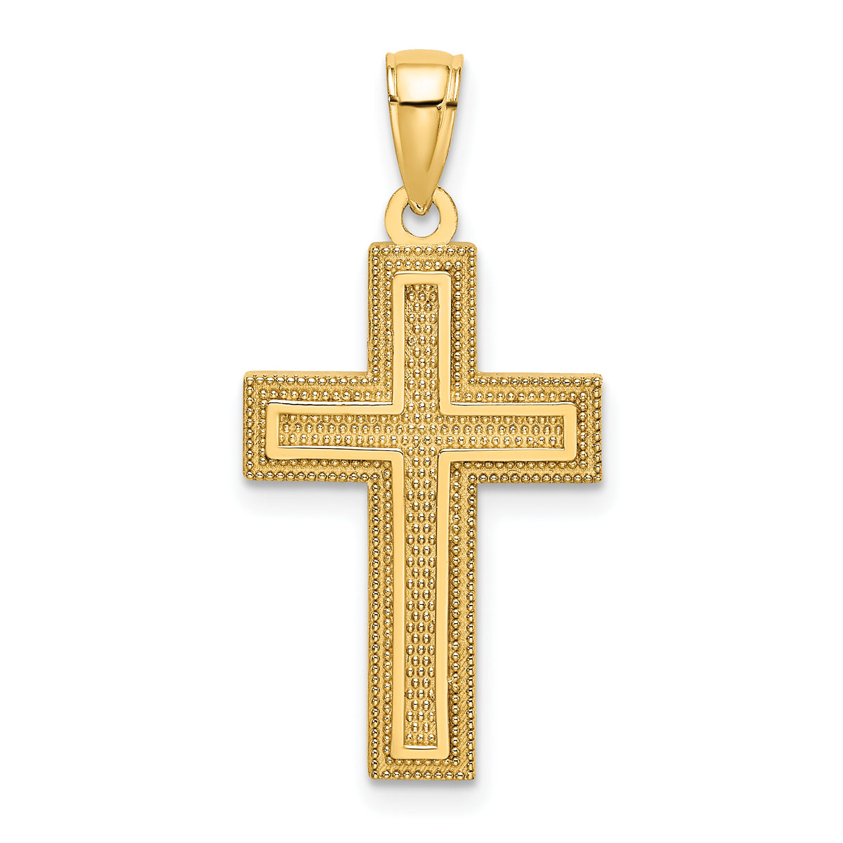 14K Block Cross Charm