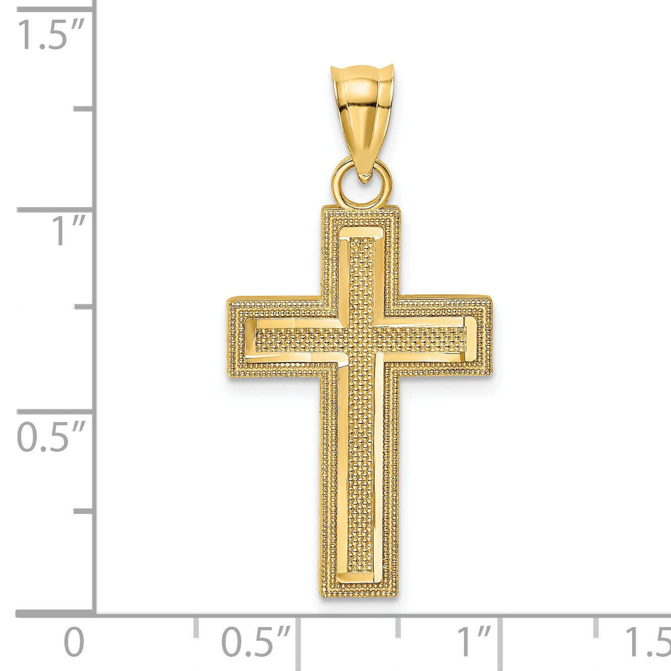 14K Block Cross Charm