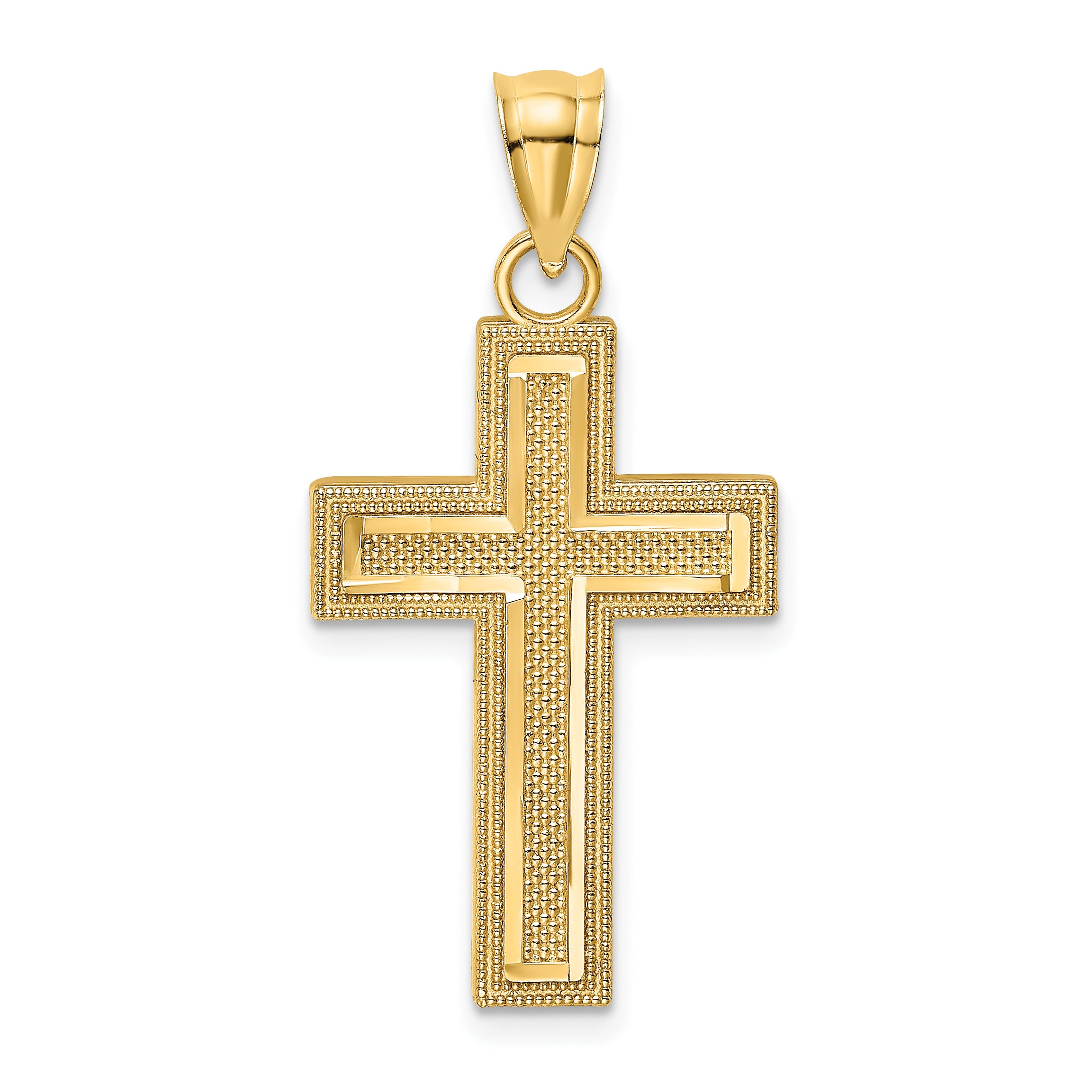 14K Block Cross Charm Main image