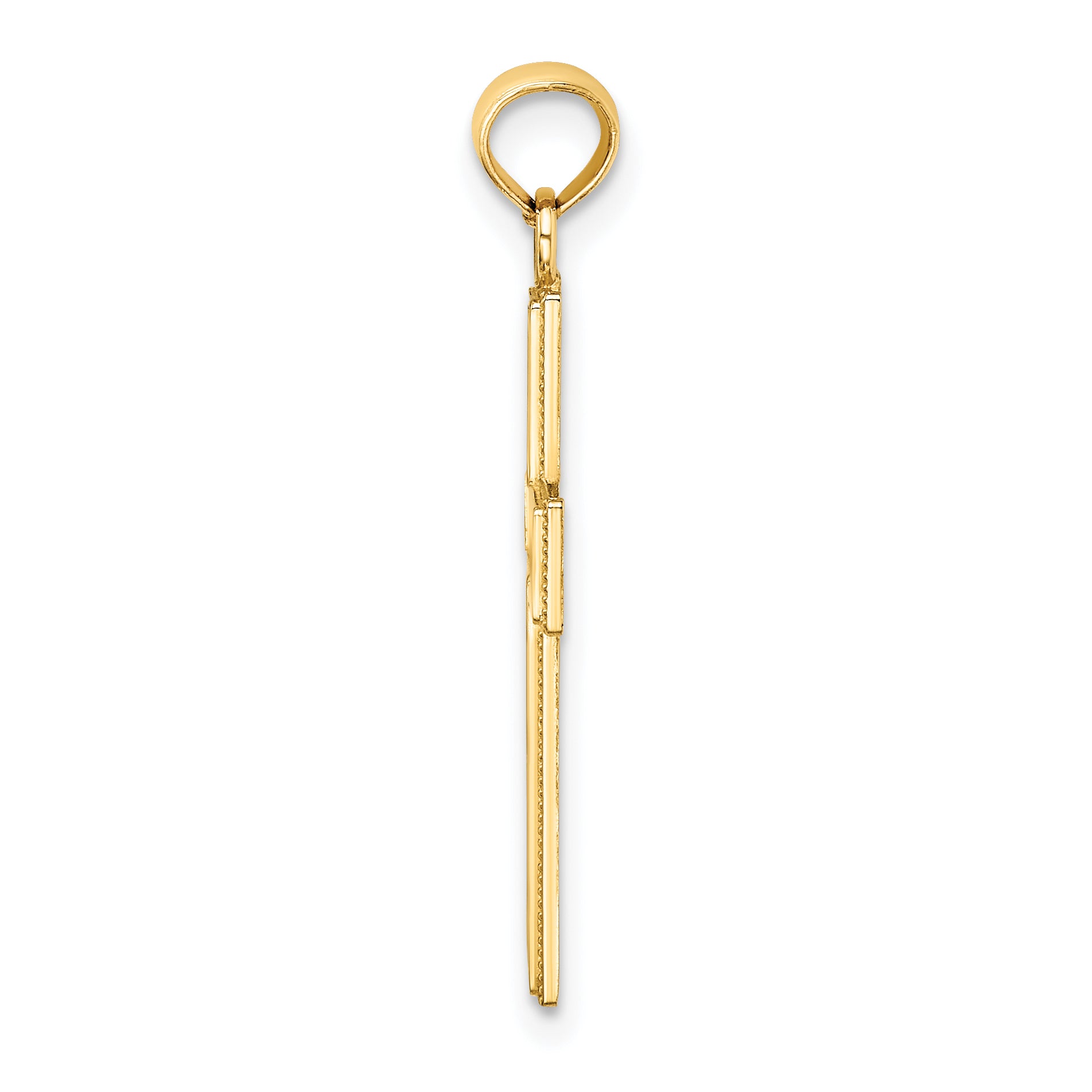 14K Filigree Beaded Outline Cross Charm Secondary image