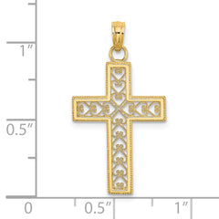 14K Filigree Beaded Outline Cross Charm