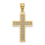 14K D/C Edge and Filigree Center Cross Charm