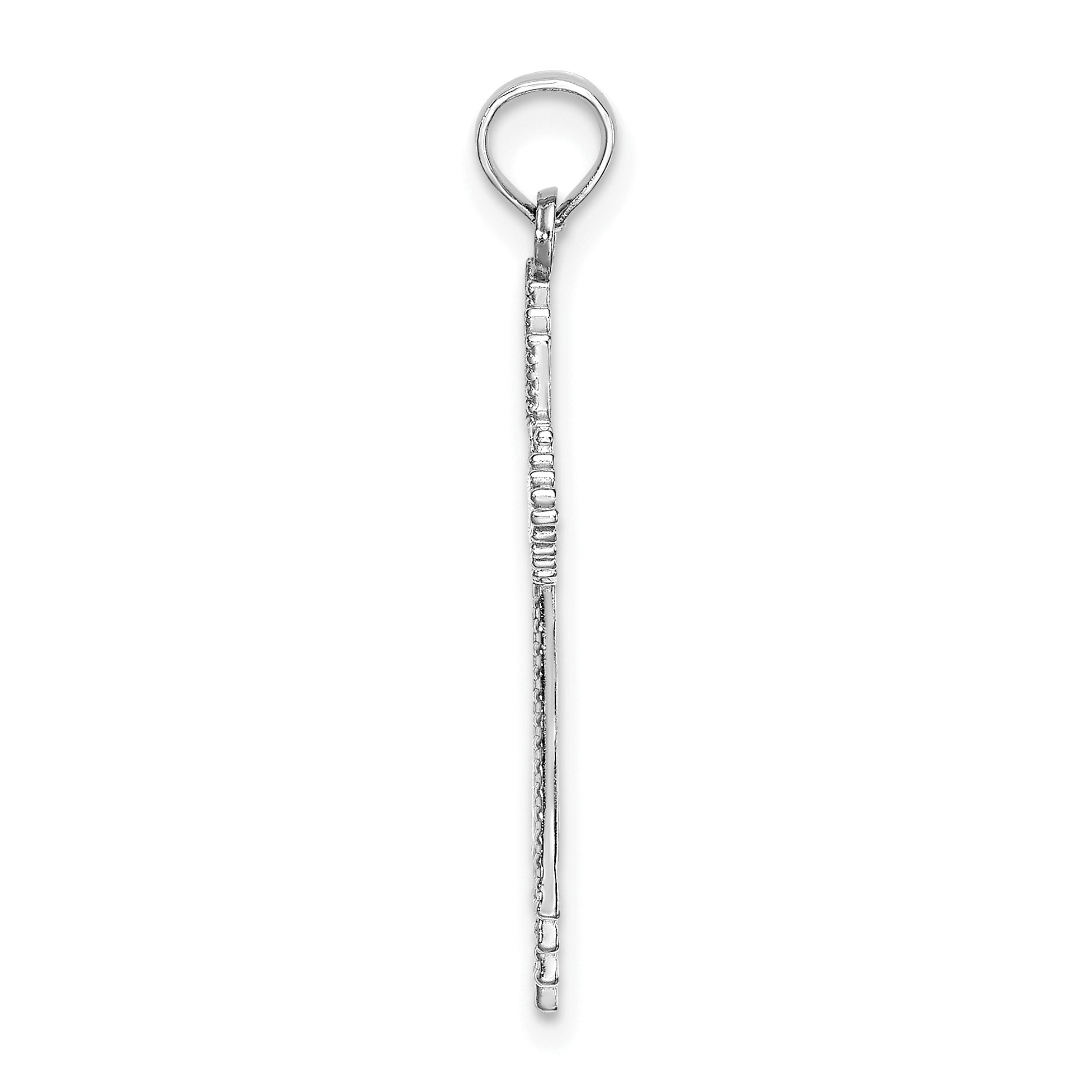14K White Gold Fancy D/C Cross Charm Secondary image