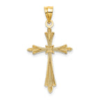 14K D/C Cross w/ Fancy Edges Charm