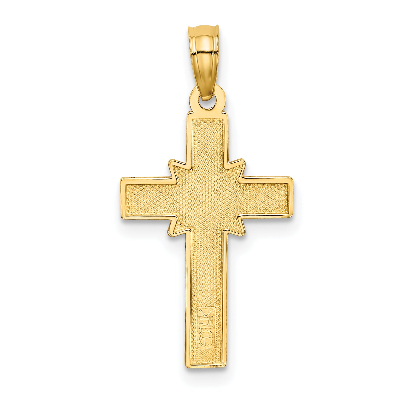 14K D/C Etched Cross Charm