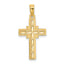 14K D/C Etched Cross Charm