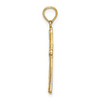 14K D/C Striped Cross Charm