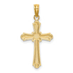 14K D/C Striped Cross Charm