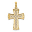 14K D/C  W/Satin Edge Lattice Cross Charm