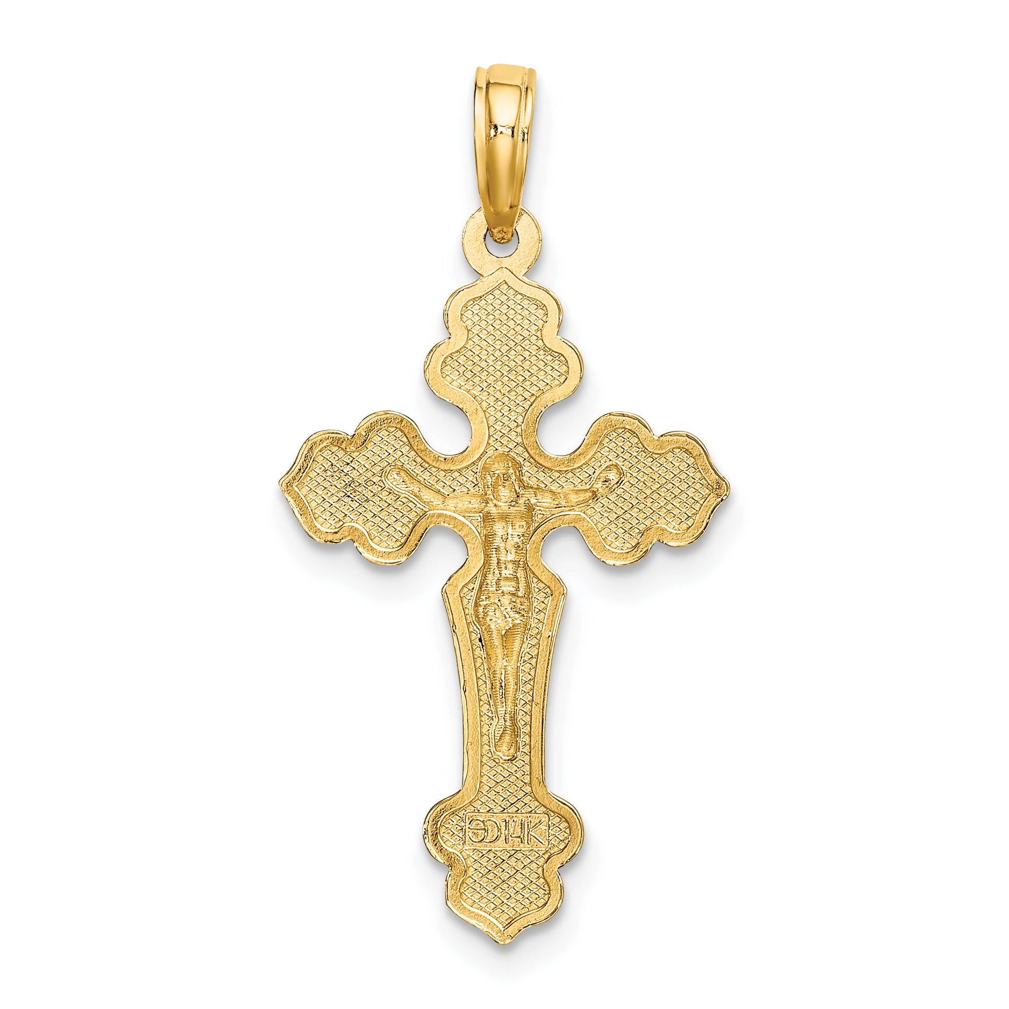 14K D/C Crucifix W /Fancy Tips Charm