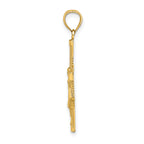 14K Beaded Accent Crucifix Charm