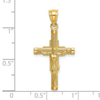 14K Beaded Accent Crucifix Charm