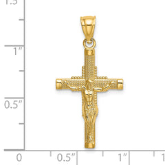 14K Beaded Accent Crucifix Charm