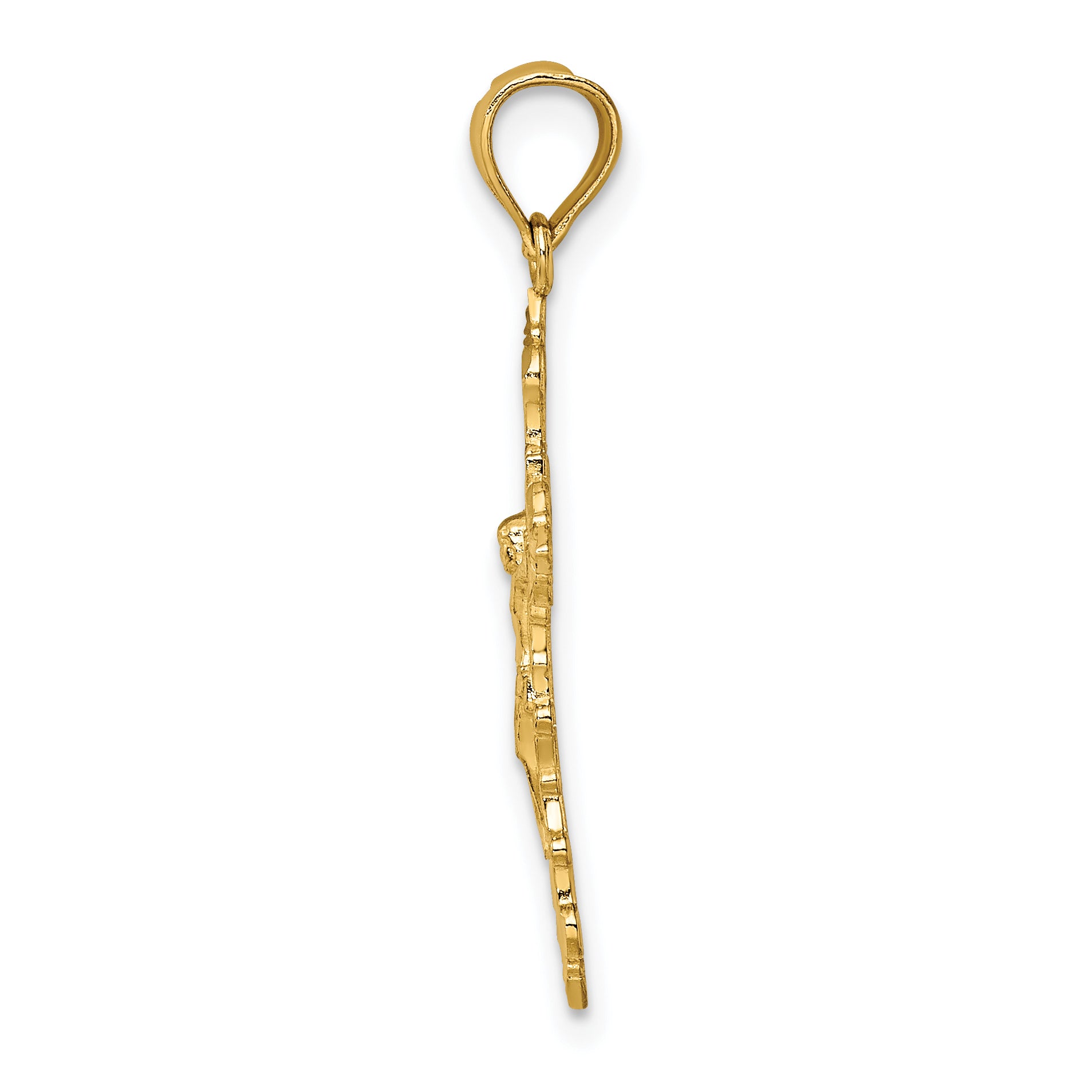 14K Crucifix W/ Fancy Edges Charm Secondary image