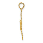 14K Crucifix W/ Fancy Edges Charm