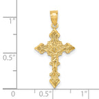 14K Crucifix W/ Fancy Edges Charm